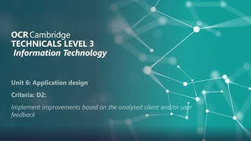 Cambridge Technicals L3 IT: Unit 6 Application Design Distinction 2 (D2)