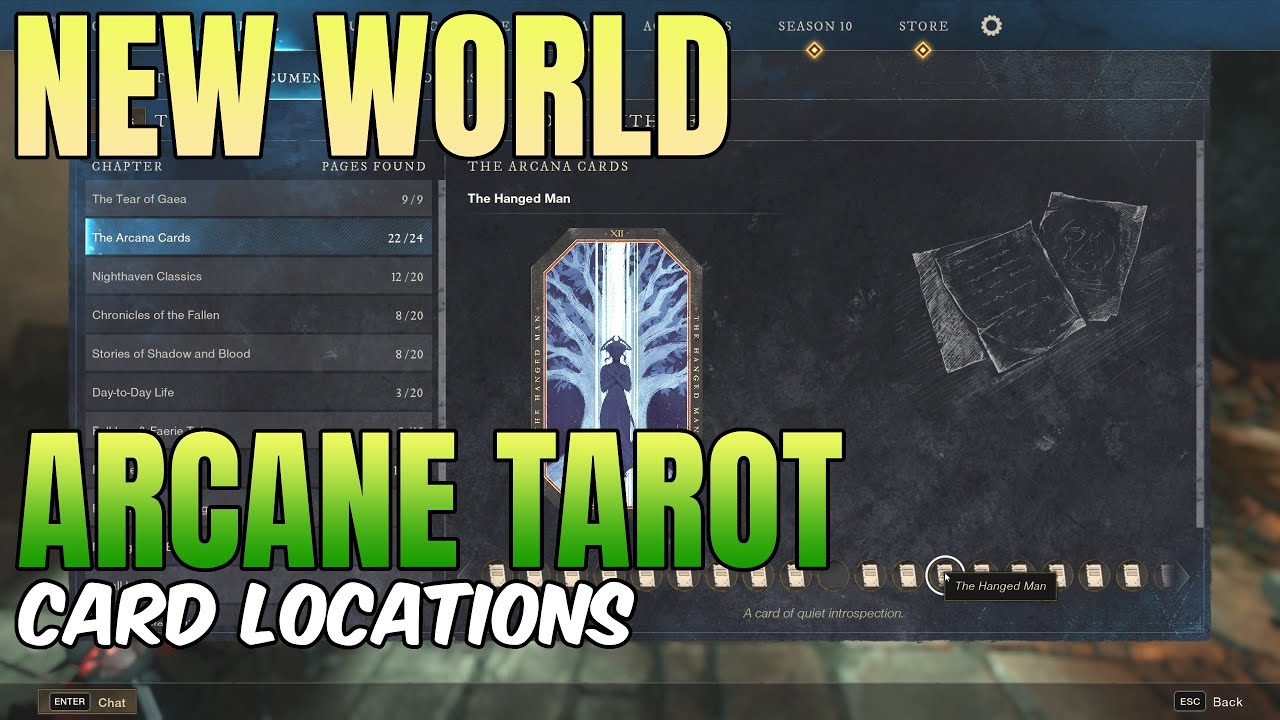 New World Arcane Tarot Card Locations
