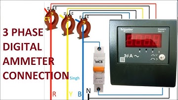 3 PHASE DIGITAL AMMETER WIRING DIAGRAM.3 PHASE DIGITAL AMMETER CONNECTION. DIGITAL AMMETER.
