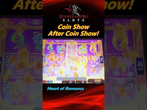 Coin Shows Galore! Huge Win in Konami's Heart of Romance! #shinobislots #shorts #heartofromance