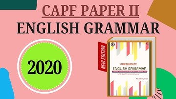 2020 PYQ CAPF Grammar Explanation and Solution 2020 | UPSC CAPF (Paper II)