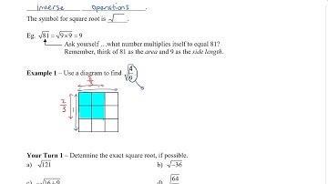 Math 9 - 1.2 Squares and Square Roots