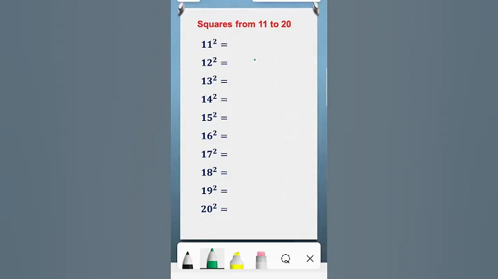11 to 20 Squares Trick || Maths Trick || Squares Trick #ytshorts #youtubeshorts #mathsshorttricks