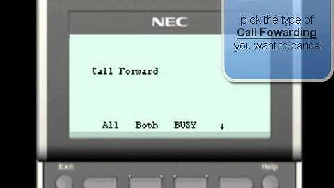 NEC SV8100 : How to cancel Call Forwarding