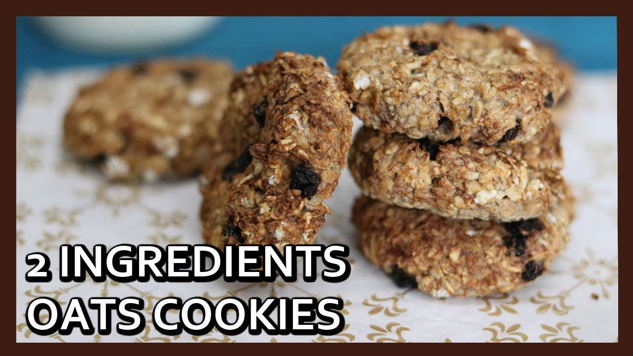 Easiest Cookie in the World! | 2 Ingredients Oats Cookies | Gluten free, Oil free, Sugar Free | Healthy Kadai