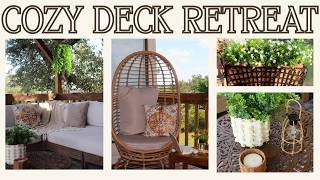 DIY Deck Makeover on a Budget | Cozy Treehouse Tiny Deck Retreat