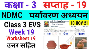 NDMC Class 3 EVS Week 19 Worksheet 19 (10/11/21) पर्यावरण अध्ययन सप्ताह 19 Class 3rd week19 solution