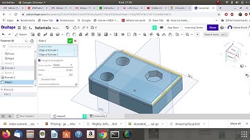 Onshape Chamfer and fillet