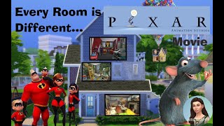 Every room is a different Pixar Movie Build Challenge - Sims 4