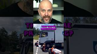 Protestor vs Man Doing his Job Thoughts #trucker #protestors #bluecollar #truckdriver #truck