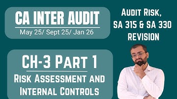 Revision of Audit Risk, SA 315 & SA 330 | CA Inter Audit Ch. 3 Revision | May 25/ Sept 25/ Jan 26