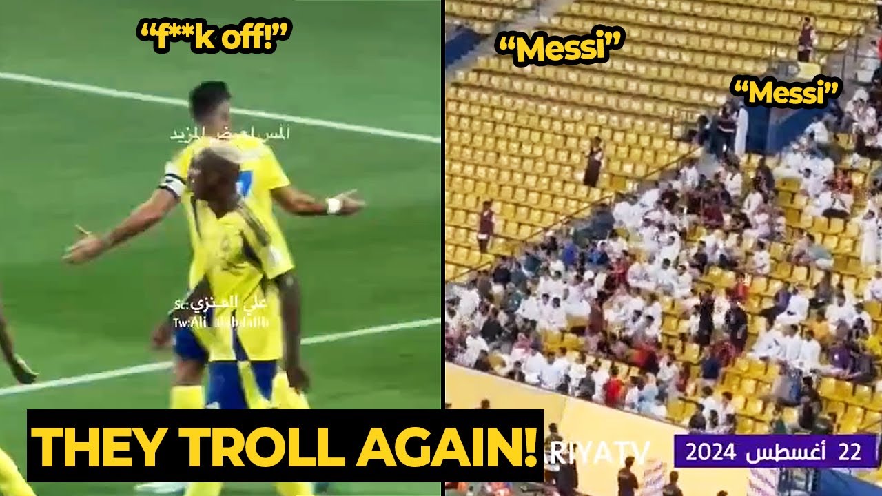 Al Raed fans chanting 'MESSI MESSI' again after Ronaldo goal was ...