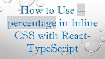 How to Use --percentage in Inline CSS with React-TypeScript