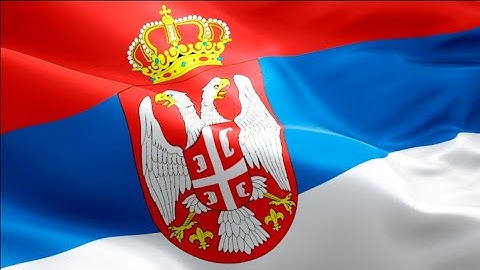 Serbian flag video waving in wind. Realistic Belgrade Flag background. Serbia flag Full H