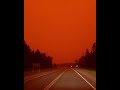 Apocalyptic Red Sky Engulfs Highway 11 in Northwestern Ontario #WildfireSmoke #ApocalypticSky