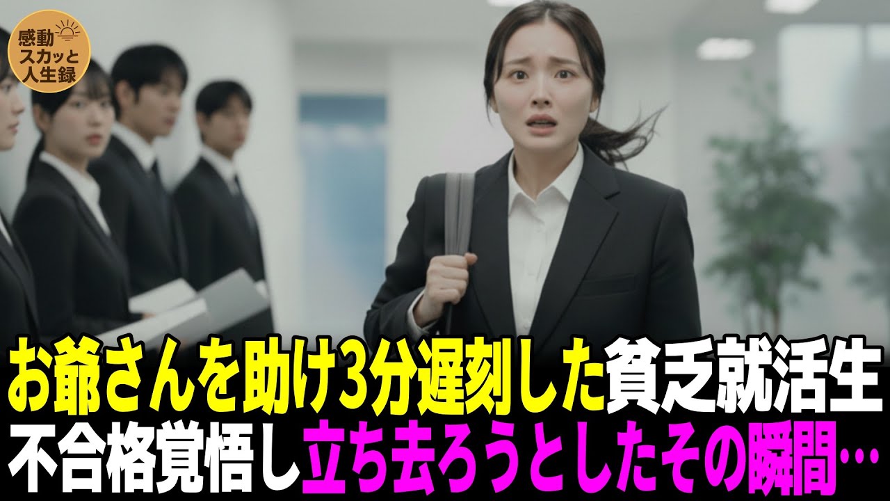 お爺さんを助け3分遅刻。面接官に嘲笑された貧乏就活生－立ち去ろうとしたその瞬間…
