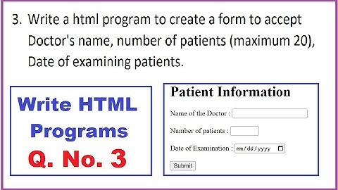 HTML Programs Q.3 - HSC IT online Exam March 2023