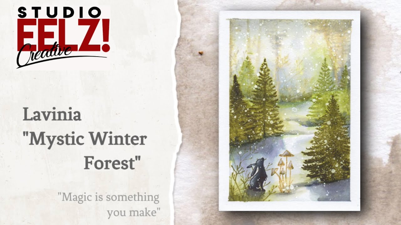 Lavinia Stamps Tutorial - Mystic Winter Forest with Distress Inks