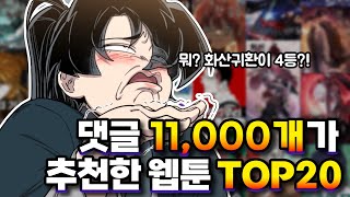 댓글 11,000개가 추천한 웹툰 TOP 20