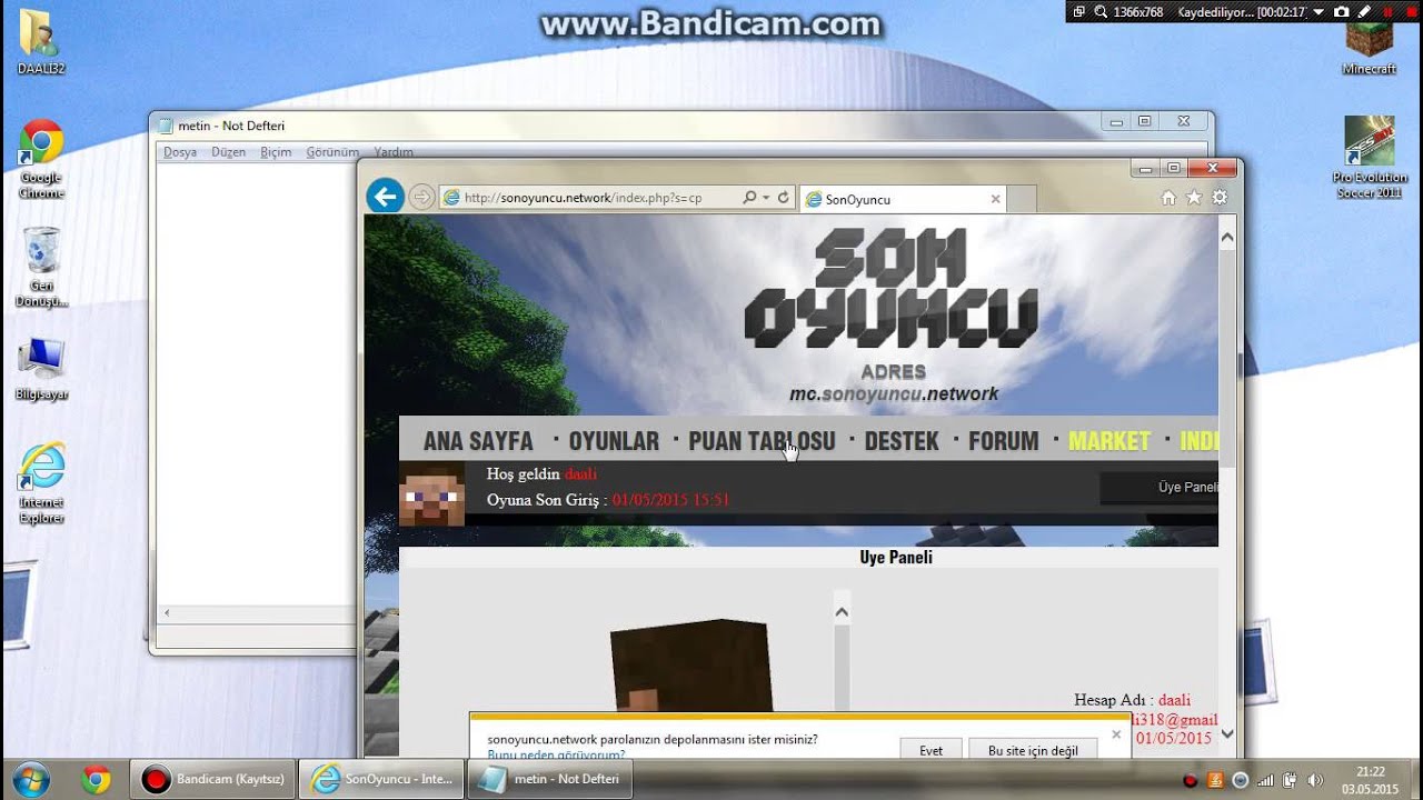 2015 son oyuncu serverine girme