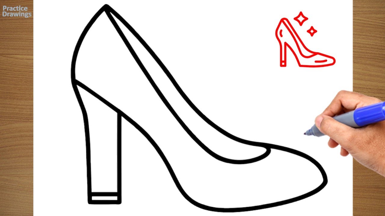 How To Draw A High Heel Shoe │ Drawing Hub #PracticeDrawings - YouTube