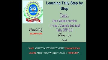 How to activate Zero values Entries in Tally ERP 9.0 - Tamil - PART 30