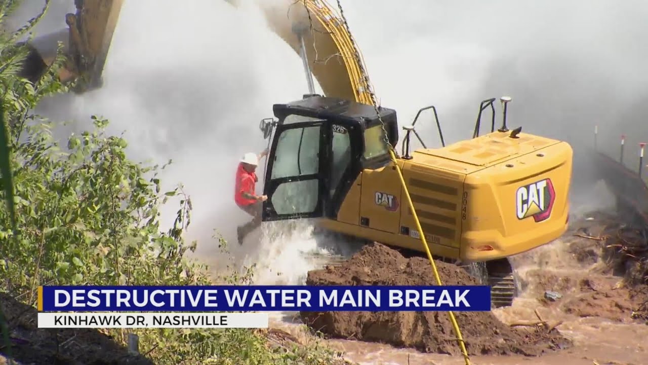 Neighbors react to ‘massive’ water main break in South Nashville - YouTube