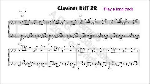 Clavinet riff 22 from the keyboard book 100 Ultimate Soul, Funk and Rock Clavinet Riffs
