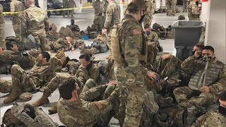 National Guardsmen Forced to Sleep in Parking Garage