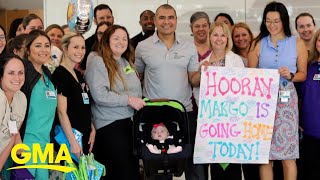 Baby born at 1.5 lbs receives a celebration as she finally goes home from hospital