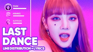 G I Dle Last Dance Line Distribution Color Coded Patreon Requested