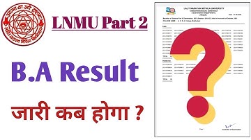 Lnmu B.A part 2 result date 2022