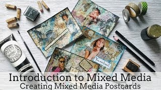 Introduction to Mixed Media - Mixed Media Postcards - online Class