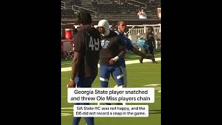 Georgia State player snatched an Ole Miss players chain and threw it into the stands.