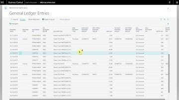 How to view the General Ledger Entries of a particular G/L Account in Business Central