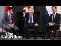 Prime ministers of UK, Canada and Netherlands hold press conference – watch live
