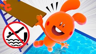 Cueio The Bunny Show The Safety Rules In The Pool Water Park Cueio Cartoons For Kids S01E17
