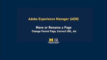 AEM Training: Move or Rename a Page