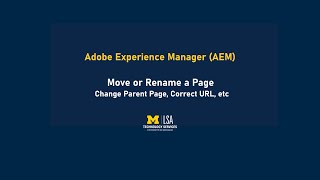 AEM Training: Move or Rename a Page