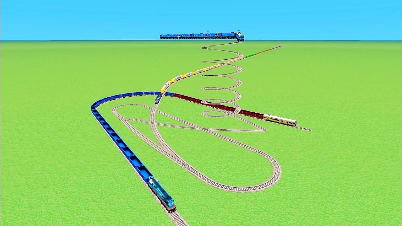 TWO TRAIN IMPOSSIBLE CROSSING SNAKE ZIG ZAG 💝RISKY RAILROAD RAILWORK BEANG DRIVE 