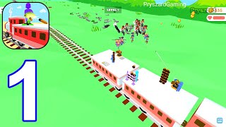 Train Defence 3D - Gameplay Walkthrough Part 1 Levels 1-2 Stick Train Shooter Defense (iOS, Android) screenshot 1