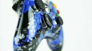 Blue Splatter - XBOX 360 - Modded Controllers - Controller Chaos