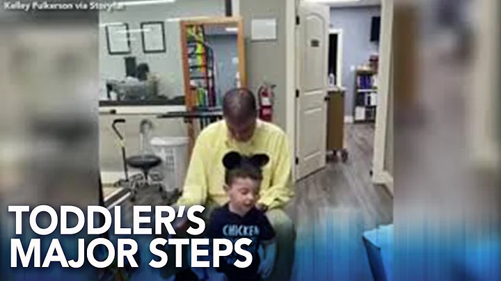 3-year-old with cerebral palsy counts steps with n...