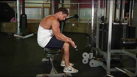 Seated Two Arm Palms Up Low Pulley Wrist Curl