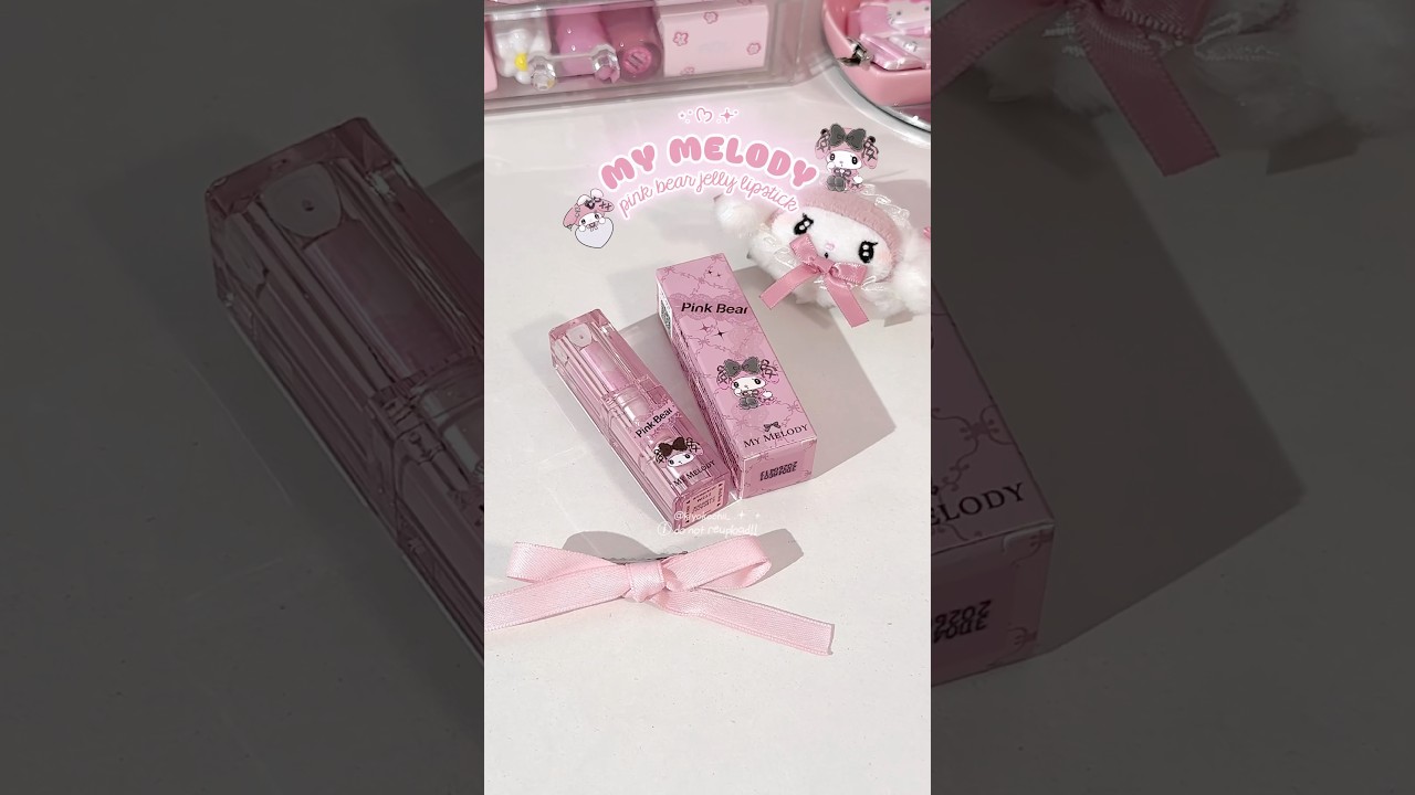 MY MELODY Pink Bear Jelly Lipstick 🖤🫧🎀 