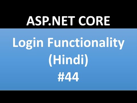 ASP.NET CORE Tutorial For Beginners 44 - Login Functionality