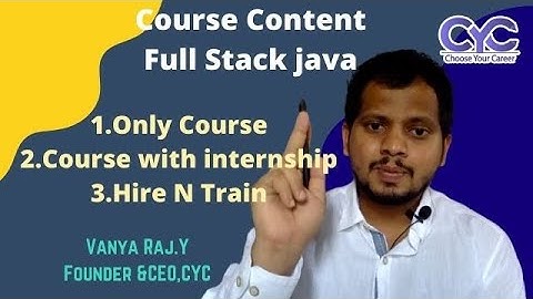 Course Content Full Stack java|Vanya Raj|CYC Guidance Pvt Ltd