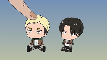 Anime Chibi AOT VS Finger Part 2 , Levi - Zeke - Falco - Attack On Titan Chibi Animation
