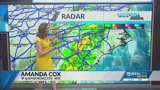 Heavy rain, strong storms pushing through Carolinas Thursday