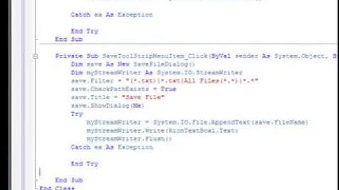 how make a  text editor in vb 2008
